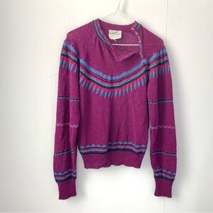 vintage 70s/80s purple textured acrylic sweater